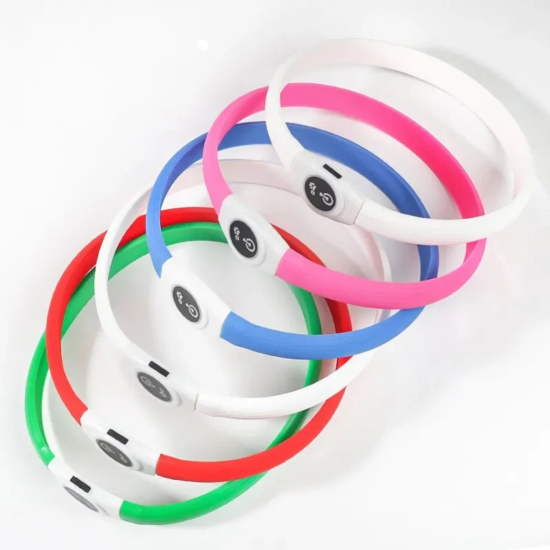 New Led Luminous Dog Collar PVC Waterproof , for Large Medium Small Dogs Collar Usb Light Night Safety Pet Glowing Accessories