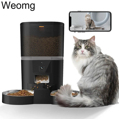 4L Double Meal Camera APP Automatic Pet Feeder Time for Pet Cats Dog Food Stainless Steel Bowl Video Dispenser Smart Pet Feeder