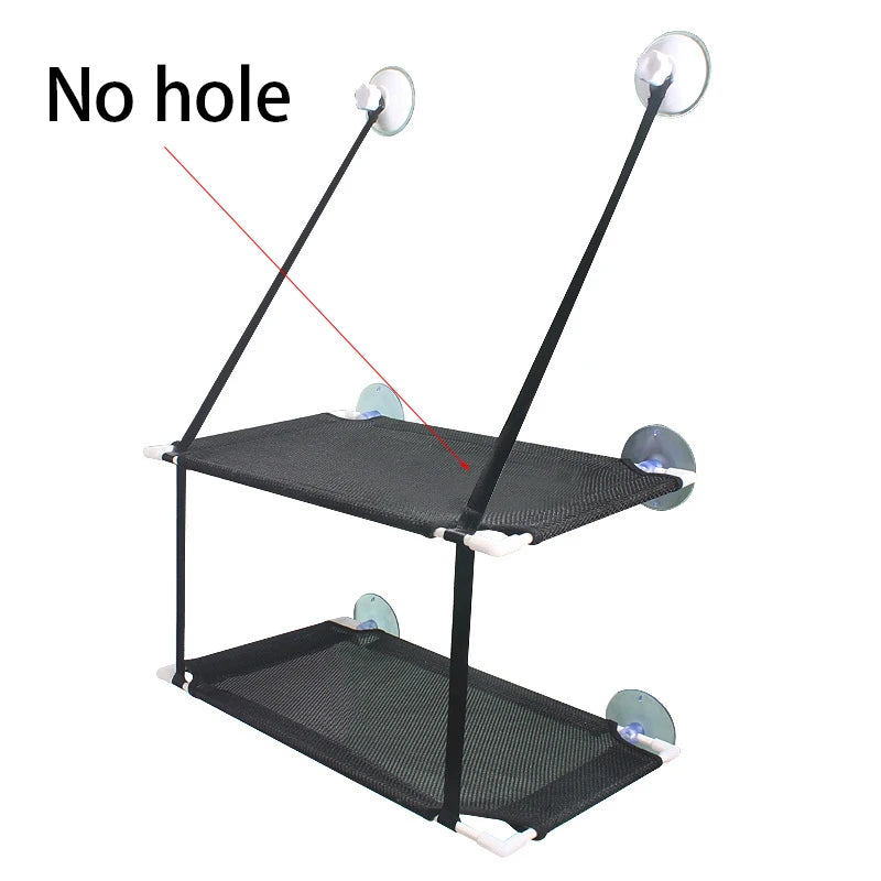 Cat Hammock Suction Cup Windowsill Cat Comfortable Hammock Summer Breathable Mesh Double Hanging Beds Pet Hammock
