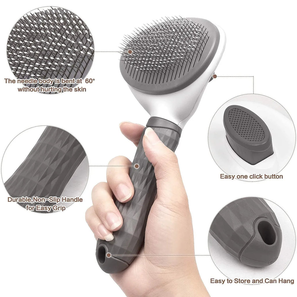 Dog Brush Cat Comb Pet Self Cleaning Hair Remover Brush for Dogs Cats Puppy Kitten Grooming Tools Dog Dematting Comb